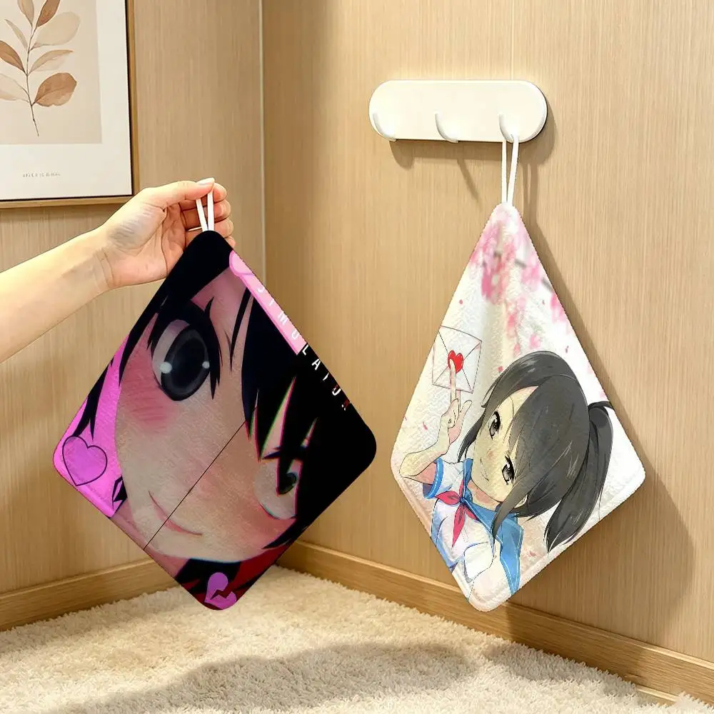 Game Yandere Simulator   Hanging Style Hand Wiping Towel Polyester Cotton Anti-fade For Indoor Kitchen Living Room