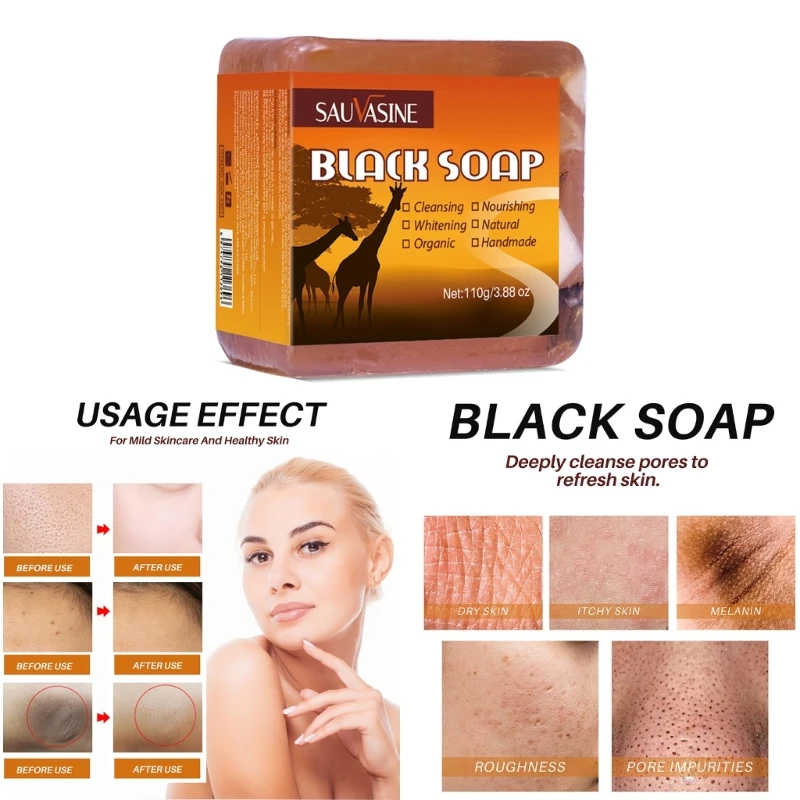 Sapone nero africano Anti Taches Viso Bagno Sbiancante Nutriente Detergente Dropshipping