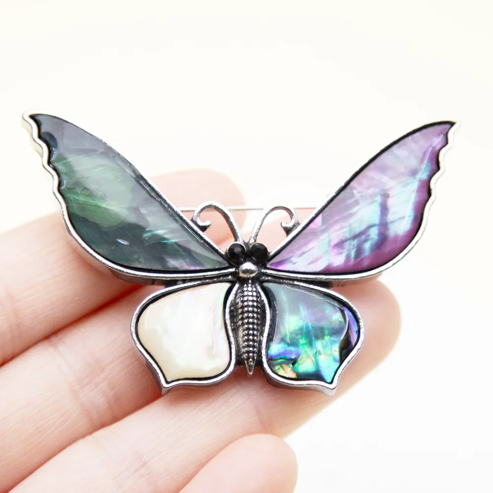 1 قطعة 35*61 مللي متر أذن البحر الطبيعية قذيفة دبابيس فراشة على شكل دبابيس المعلقات مجوهرات DIY بها بنفسك لصنع القلائد النساء مجوهرات