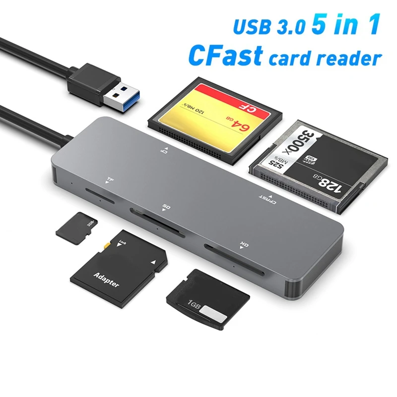 5 In 1 Multi Memory Card Reader Supports SD/TF/MS/CF/XD Card Reader For Computer PC Laptop 1 Piece