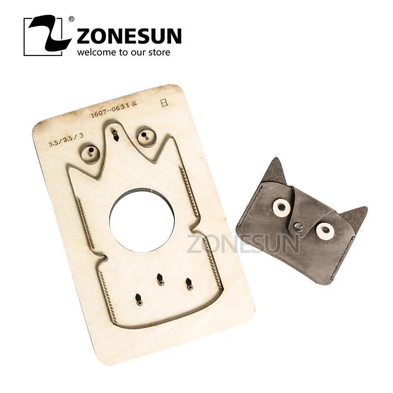 ZONESUN Customized Owl Shape Leather Holder Purse Small Wallet Punching Tool Cutting Die  Mold Animal Japanese Steel