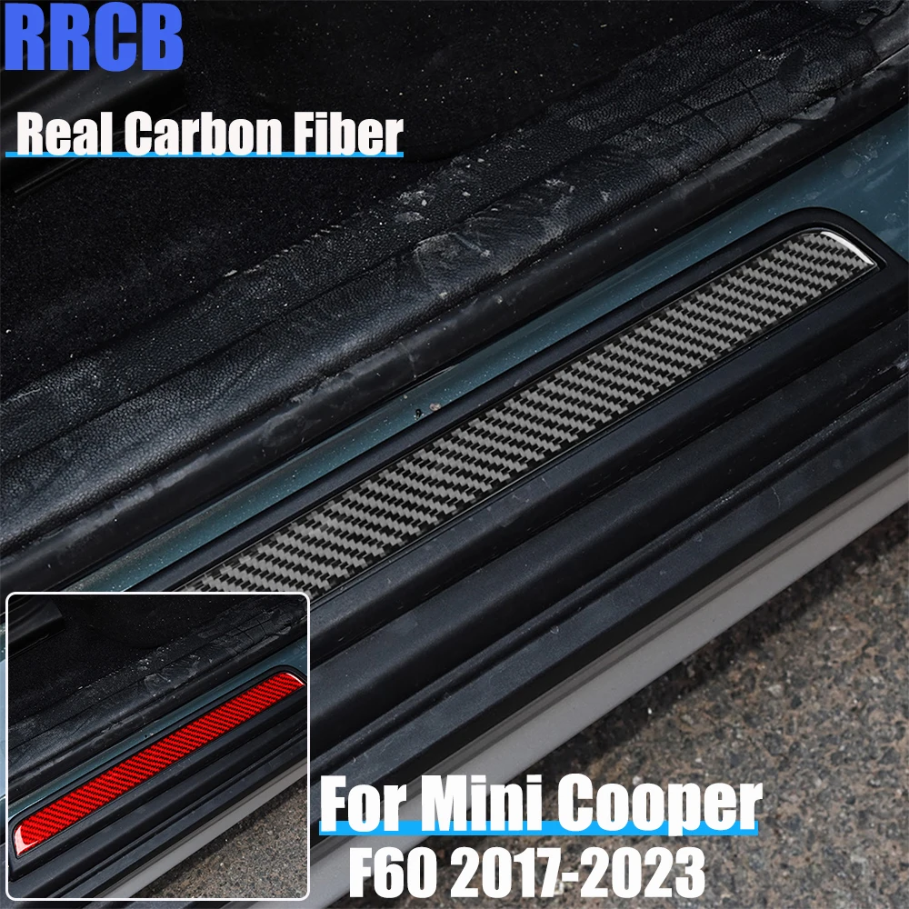 

Real Carbon Fiber Car Accessories Door Sill Protector Decorative Soft Cover Sticker For MINI F60 Countryman/Cooper 2017-2023