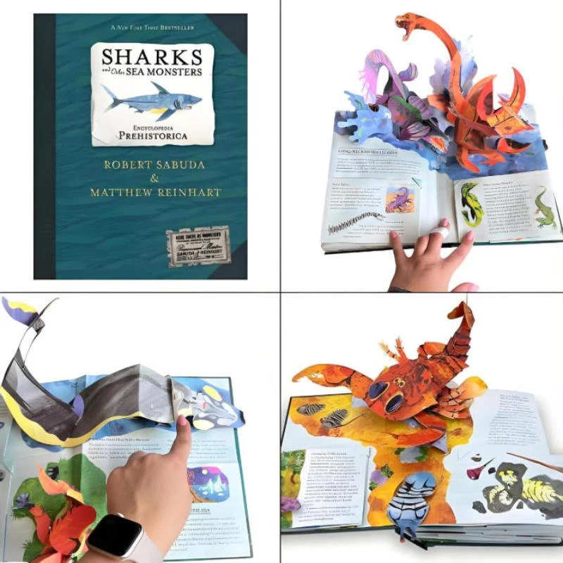 【BA】3D Encyclopedia Prehistorica Dinosaurs Folding Pop-Up Interest Dinosaur Picture Book Science Popularization Children's Gifts