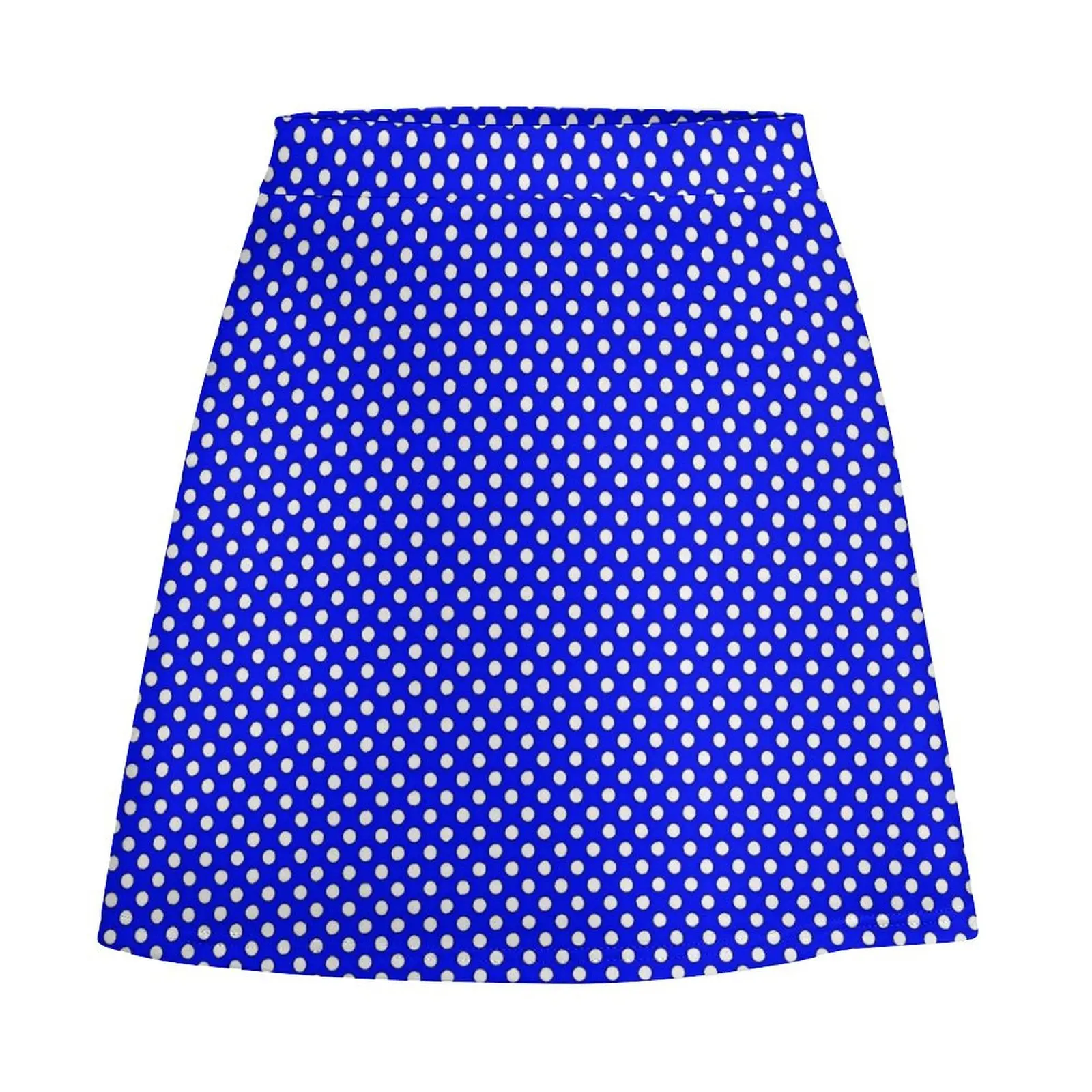 White And Blue Polka Dots Skirt Retro Print Cute Mini Skirts Spring High-waisted Graphic Street Fashion Casual Skirt Large Size