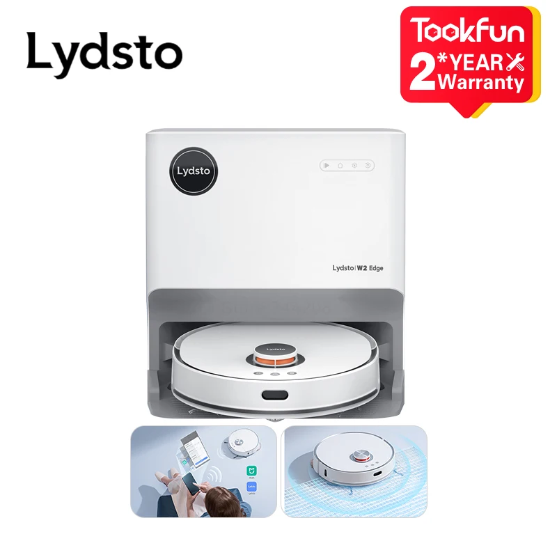 XIAOMI LYDSTO Omni Self-Cleaning All In One Sweeper Vacuum Cleaner Robot W2 Edge 8000Pa 60℃ Hot Air Drying MIHOME APP Smart Base