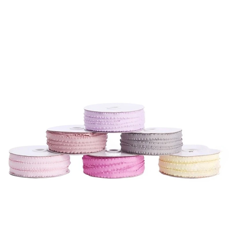 50yards/roll 10mm Elastic Ruffled Lace DIY Garment Decor Tape Clothes Underwear Auxiliary Materials Hairband Sewing Accessories