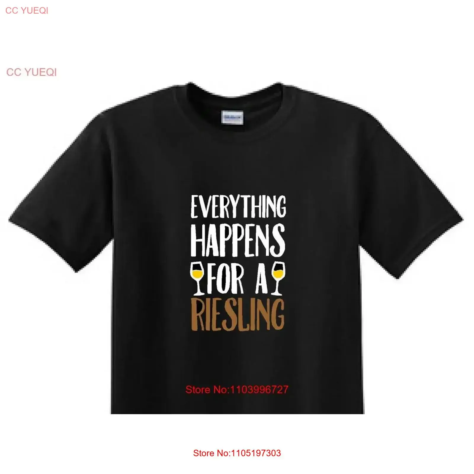 Todo sucede por una RIESLING camisa de vino bebedero divertido t vintage lavado ligeramente versátil transpirable unisex cómodo