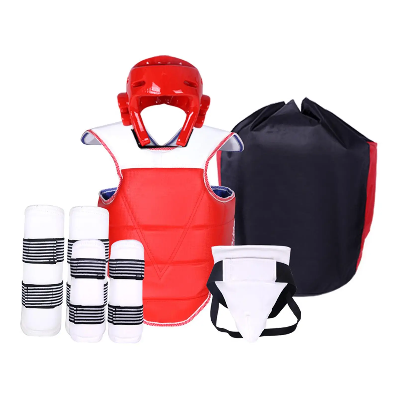 Karate Sparring Gear Set Kickboxing Protective Equipment With Durable Shin Guards And Arm Guards Groin Protector