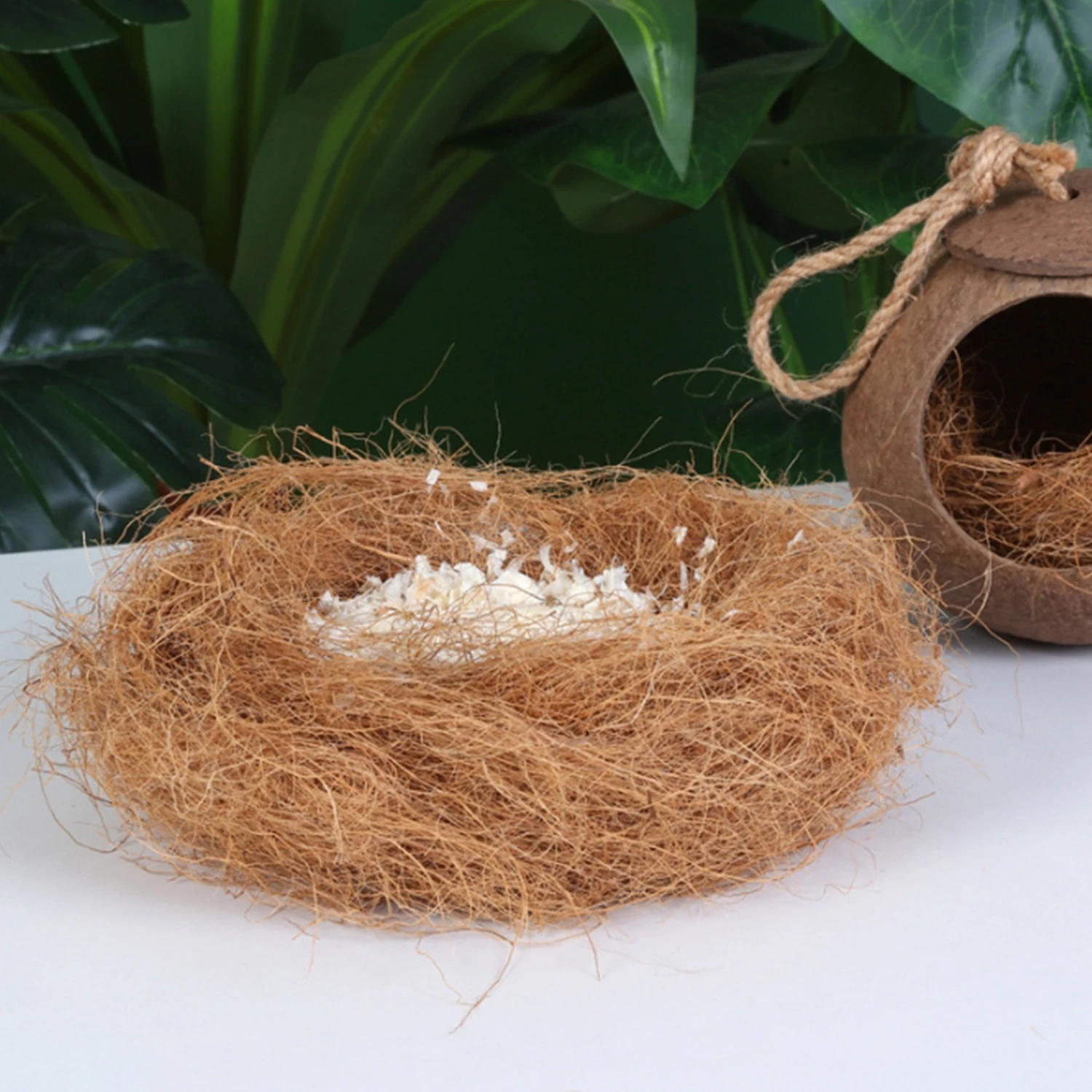 30g/50/100g fibra de coco material de nidificação ninho fibra aviário pássaros canários pinhões ninho preenchido grama gaiola de pássaros acessórios