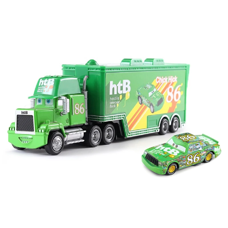 Pixar Cars Truck Verjaardagscadeaus Mobilisatie Jackson Cool Sister Francisc Container Truck Set Automodel Speelgoedvrachtwagenornamenten