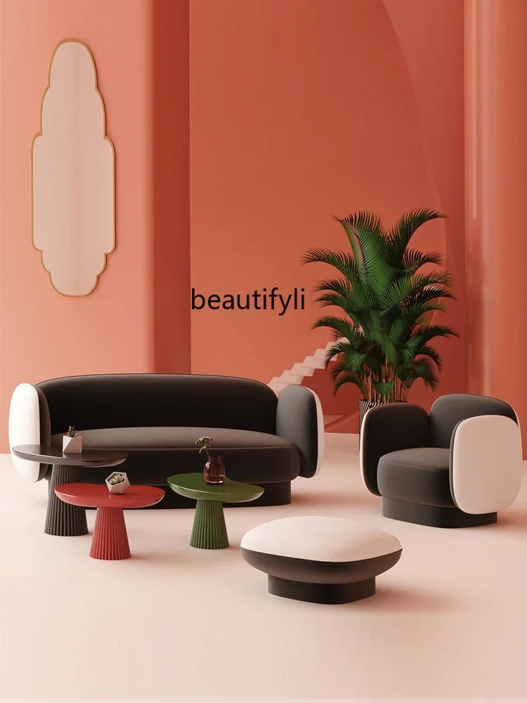 Nordic Light Luxury Single-Seat Sofa Chair Creative Designer Living Room Balcony Model Room Color Matching Leisure Chair