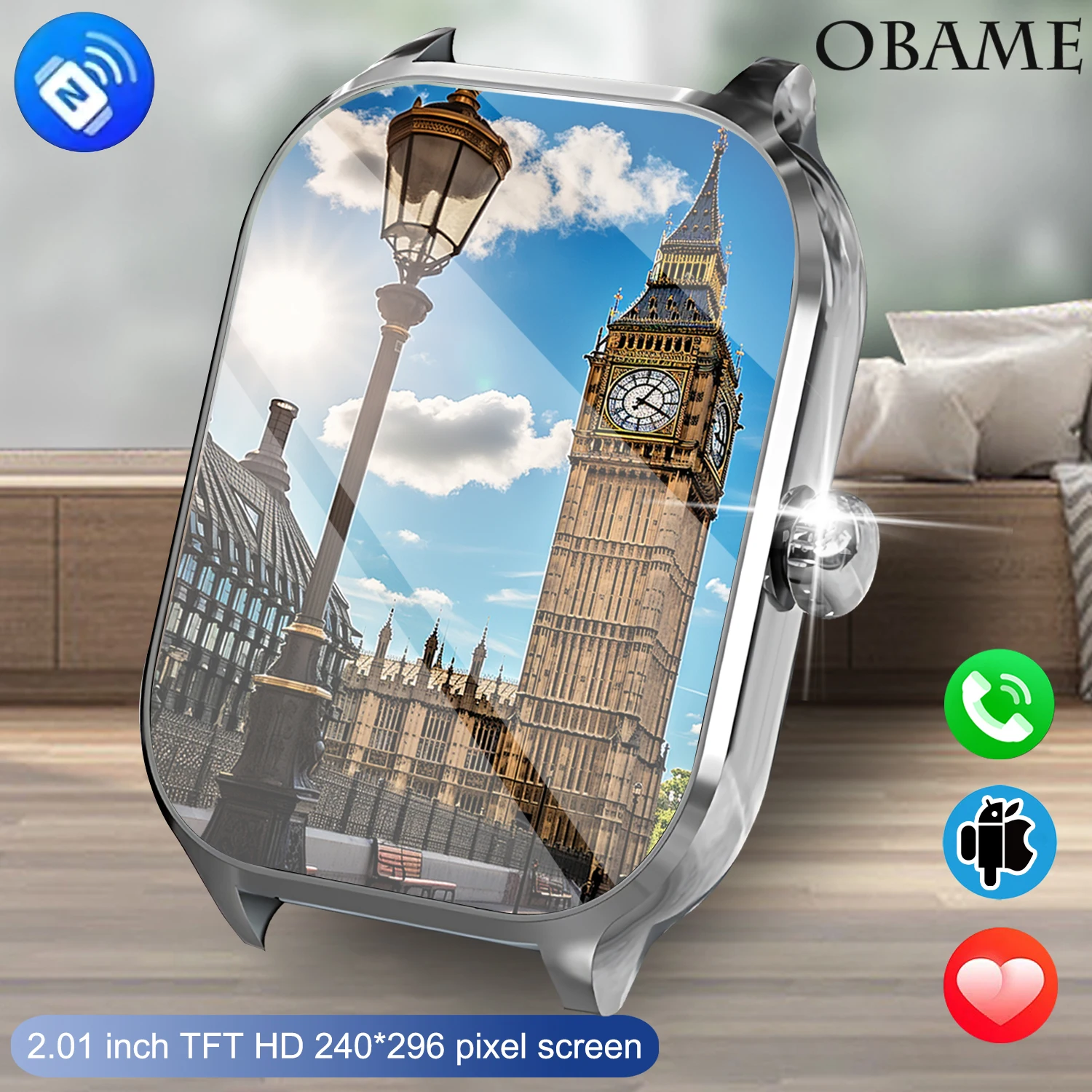 Smartwatch 2026 New H9 i H6 z funkcją wybierania numerów, śledzenia kalorii, pomiaru tętna, monitorowania poziomu tlenu we krwi i Bluetooth.