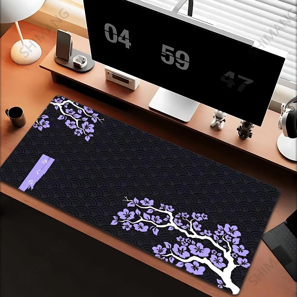 

Large Sakura White and Purple Mouse Mats Gaming Mousepad Big Gamer Desk Mat 40x90cm Rubber Keyboard Mats Deskmat Best Mouse Pad