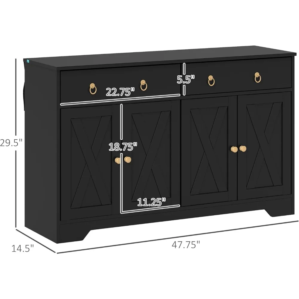 Sideboard Buffet Cabinet with Storage, 48