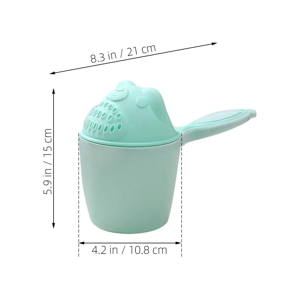 

Shampoo Cup Baby Rinse Spoon Shower Water Bailer Durable Plastic Comfort Handle Easy Pour Cartoon Style Attract Bath