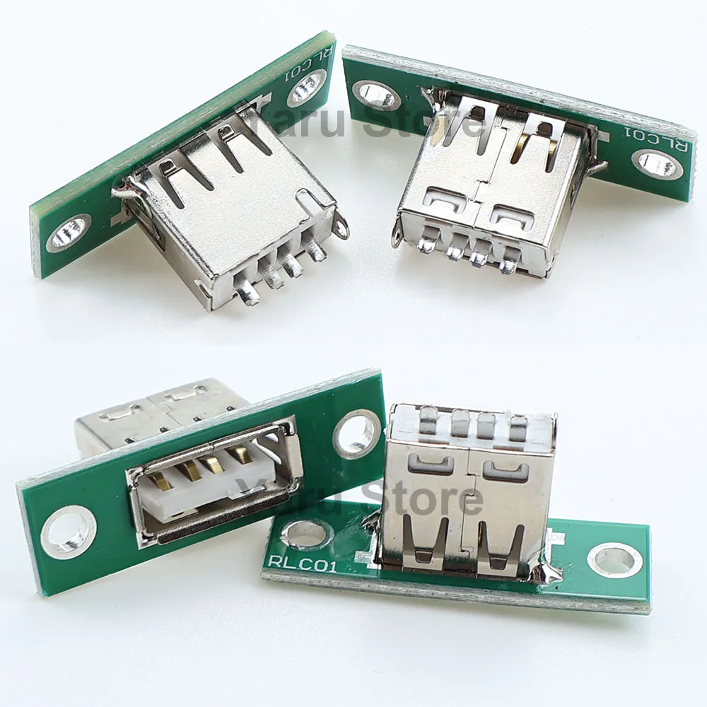 YaruStore USB Fixed Board Connector Conversion Board DIY Repair Charging Data 2.0 A Female Soldering Wire Type with Baffle Board
