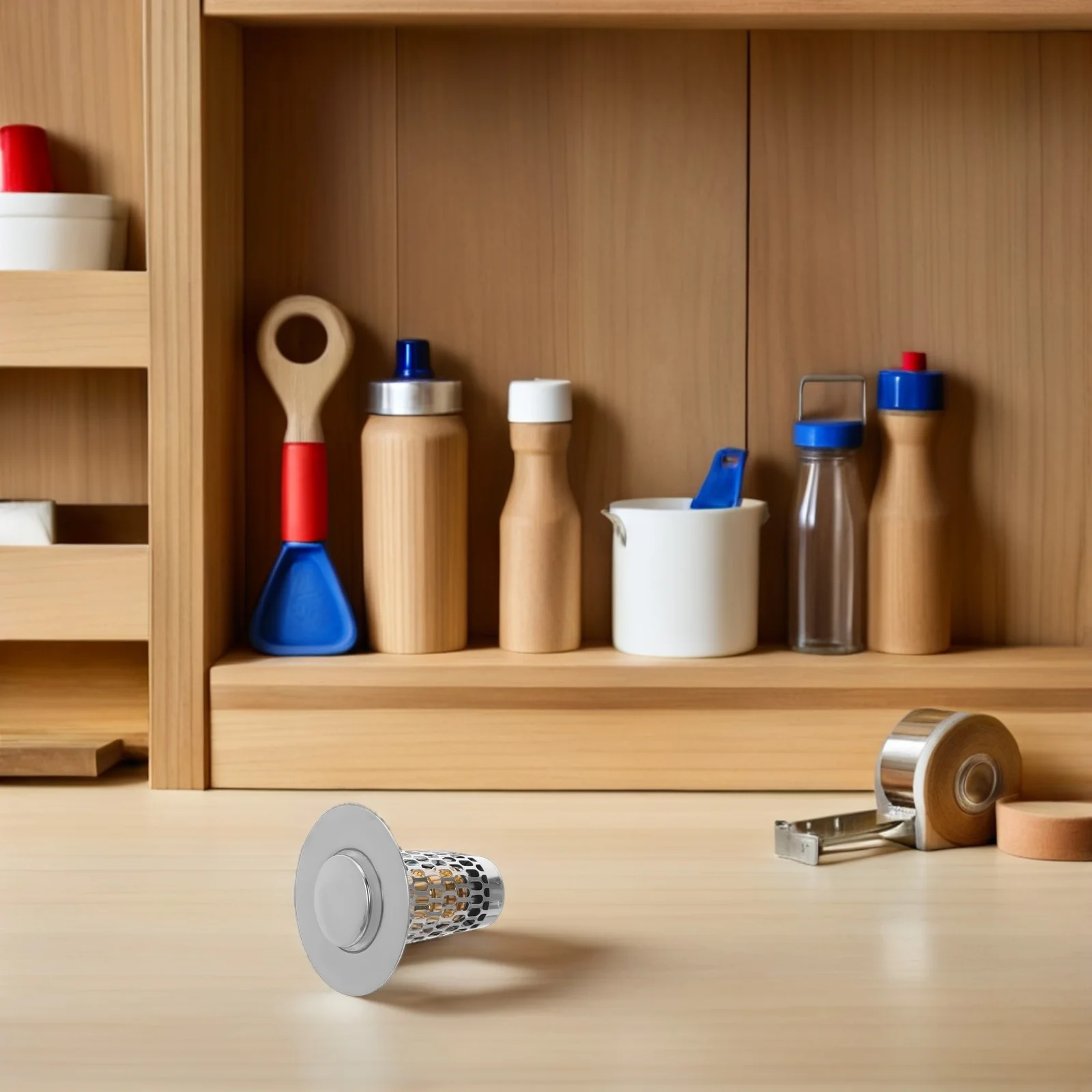 

2Pcs Stainless Steel Sink Pop Up Filter Stoppers Universal Bathroom Drain Hair Catchers Wash Basin Strainers Leak Proof Hair