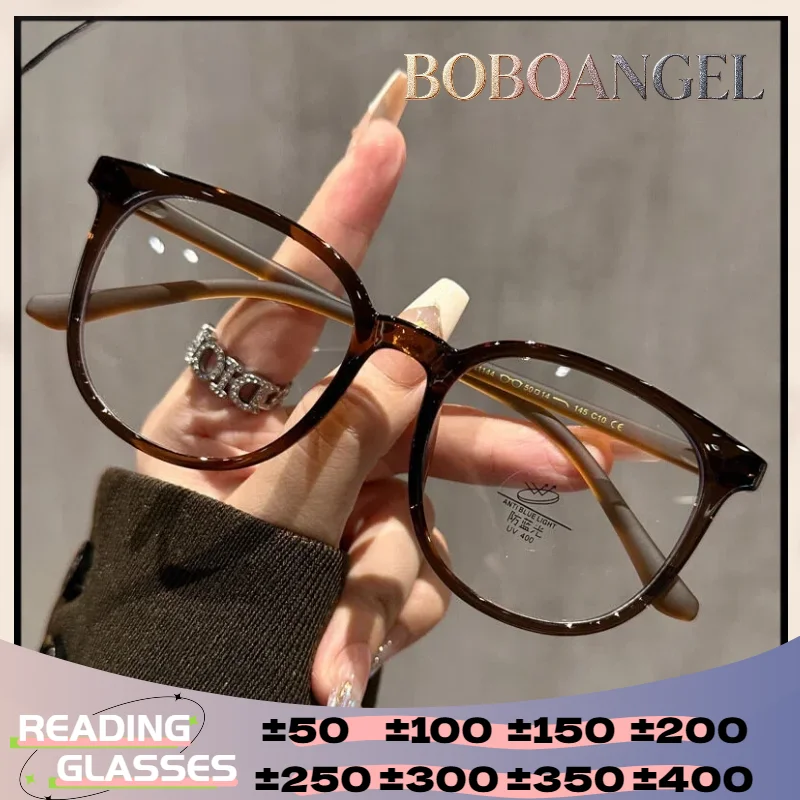 BOBOANGEL Versatile Myopia Optical Prescription Glasses Women Square Blue Light Filter Photochromic UV Protection Eyeglasses
