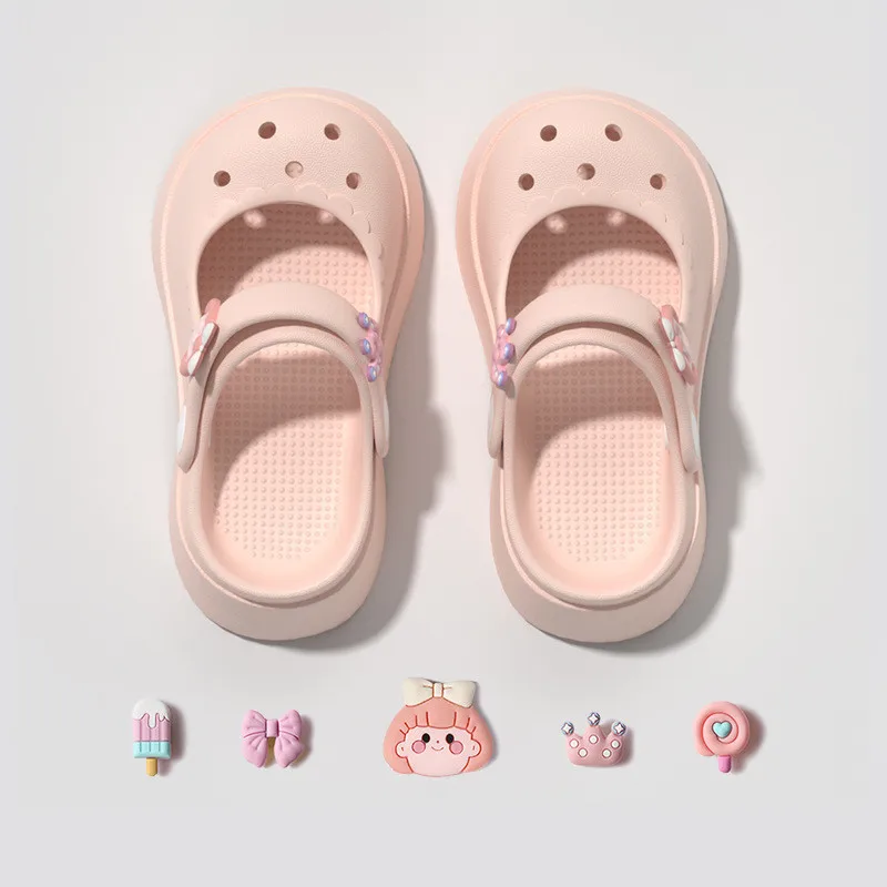 Summer Slippers For Women Garden Shoes Households Simple Parent-child Outdoor Girl Lolita Sandals Non-skid Children EVA Sandals