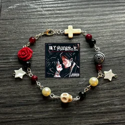 handmade beaded bracelet three cheers for sweet revenge my chemical romance emo jewelry goth album theme handmade gift