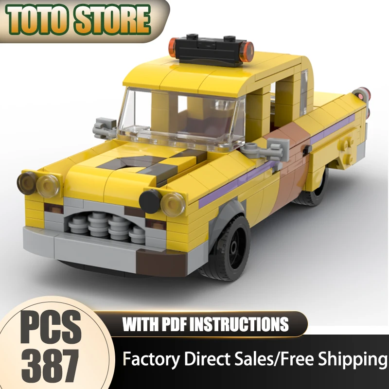 Moc briques de construction modulaires la grille Taxi dans le modèle de film technologie modèle de film modulaire bloc jouet bricolage assemblage noël