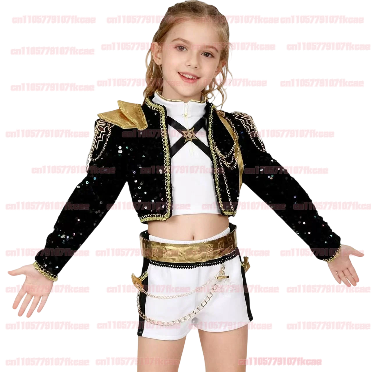 어린이 변장 루미 코스프레 소녀 골든 스테이지 의상 만화 악마 퇴치자 코스튬 청소년 6~14세 역할 놀이 화려한 파티 의상