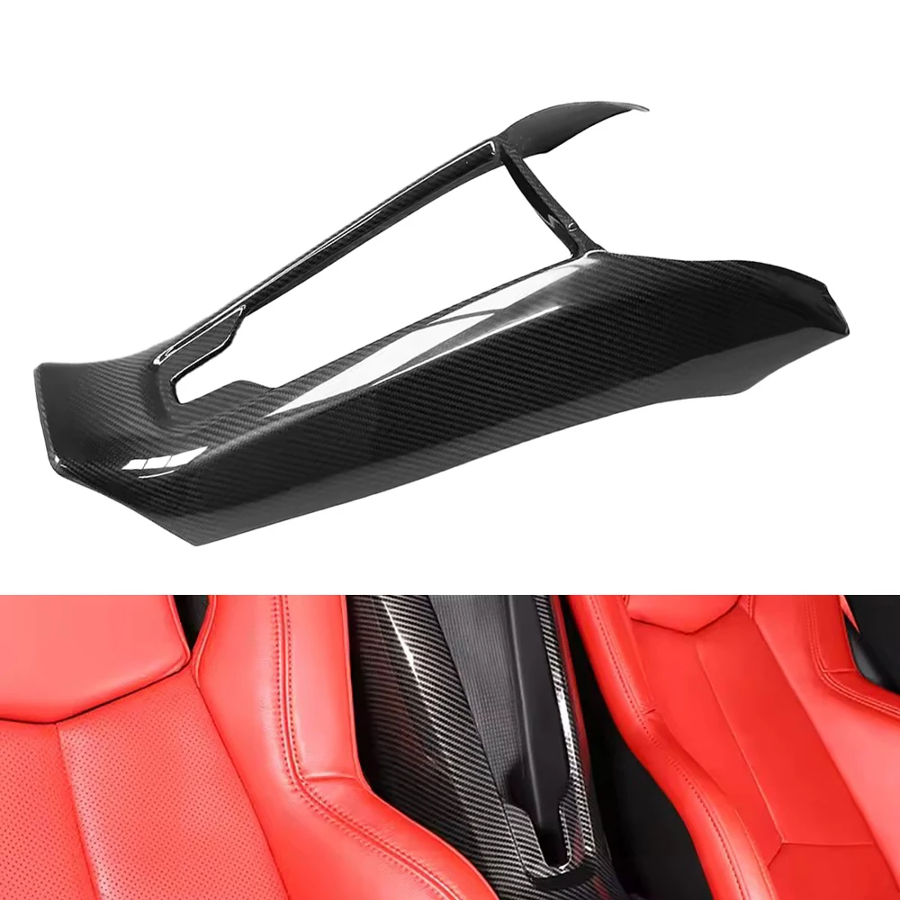 Dry Carbon Rear Seat Speaker Console Waterfall Wireless Charger Upper Panel For Corvette C8 Coupe Convertible 2020-2023