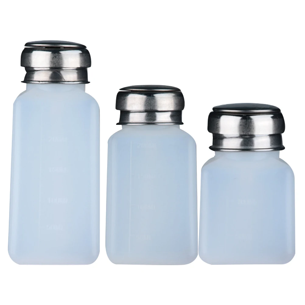 

3Pcs Leakproof Nail Polish Remover Pumping Bottle Durable Liquid Storage Container for Beauty Essentials