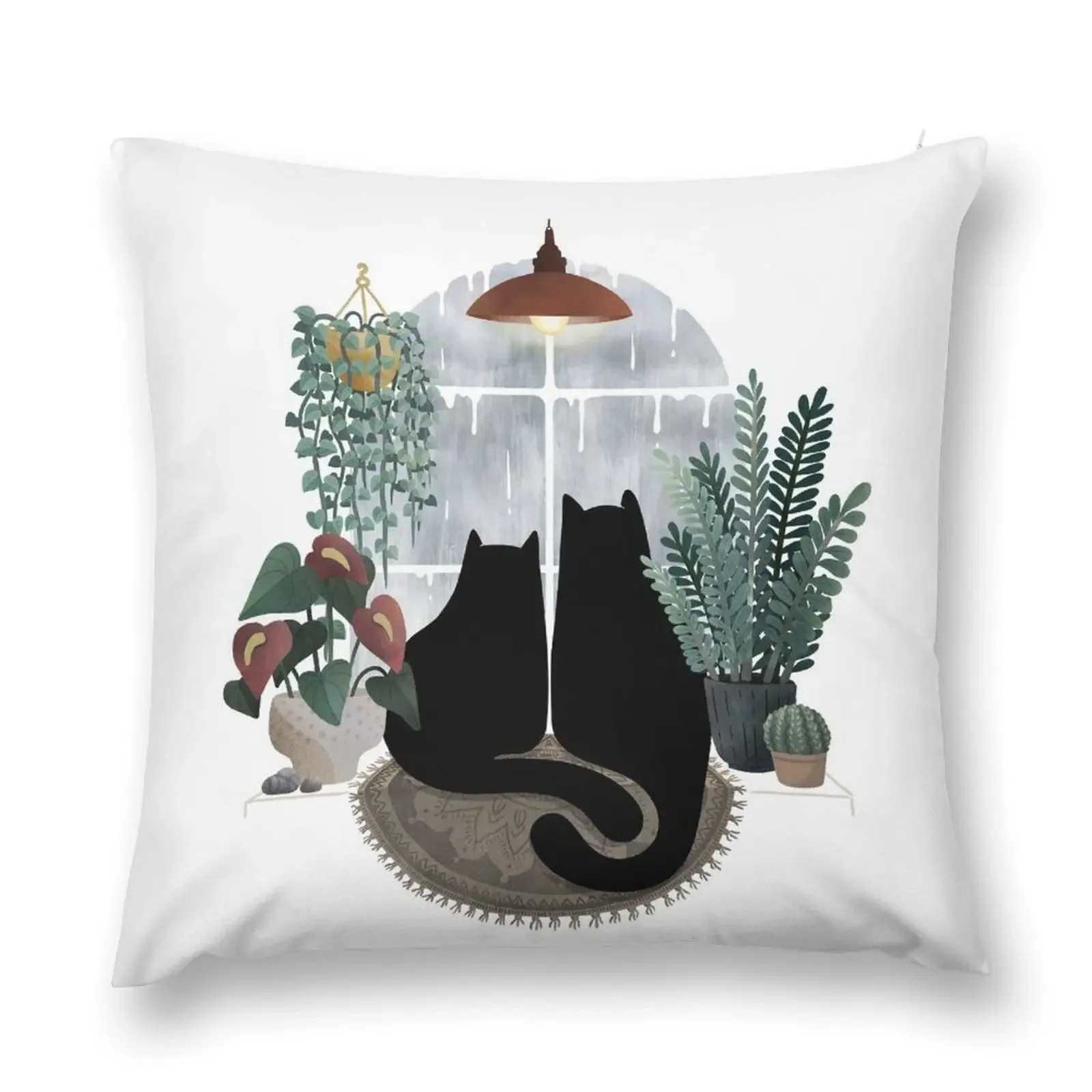 Rainy Day Cats (on White) Throw Pillow ornamental pillows for living room Cushions For Children pillow