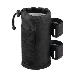 Bolsa para botella de bicicleta, compartimentos de bolsillo de malla, soporte para bebidas para silla de ruedas, bolsa de almacenamiento extraíble portátil para ciclismo al aire libre