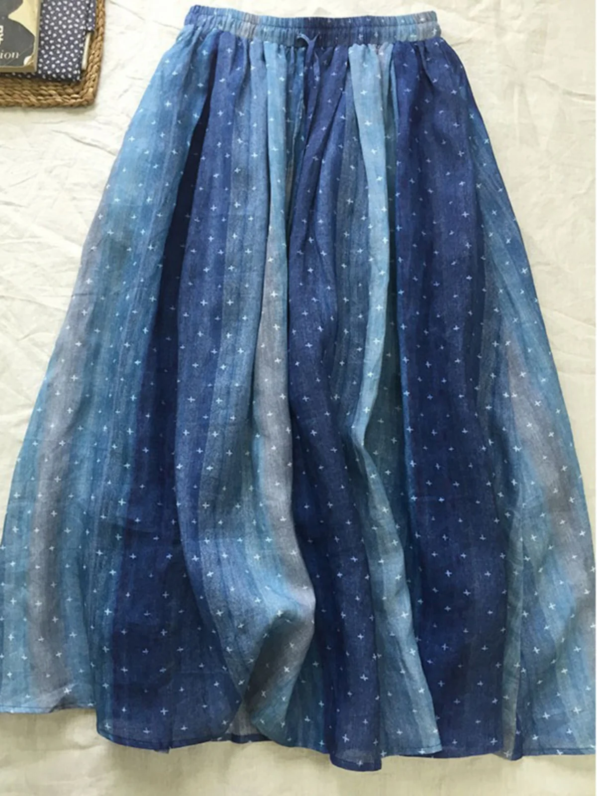 

Корейская японская двухслойная легкая длинная юбка трапециевидной формы для женщин, художественный дизайн, повседневная весенняя мода для поездок на работу