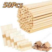 50Pcs Natural Wooden Ice Cream Popsicle Child Hand Model DIY Making Building Model Craft Sticks Party Events Decoration Supplies