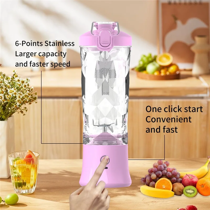 

B89B-600Ml Personal Juicer Machine Portable Juicer USB Rechargeable, Compact & Leak-Proof