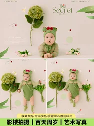 Arte de fotografia infantil, roupas para meninas, bebê, cem dias, tema do estúdio de tulipa