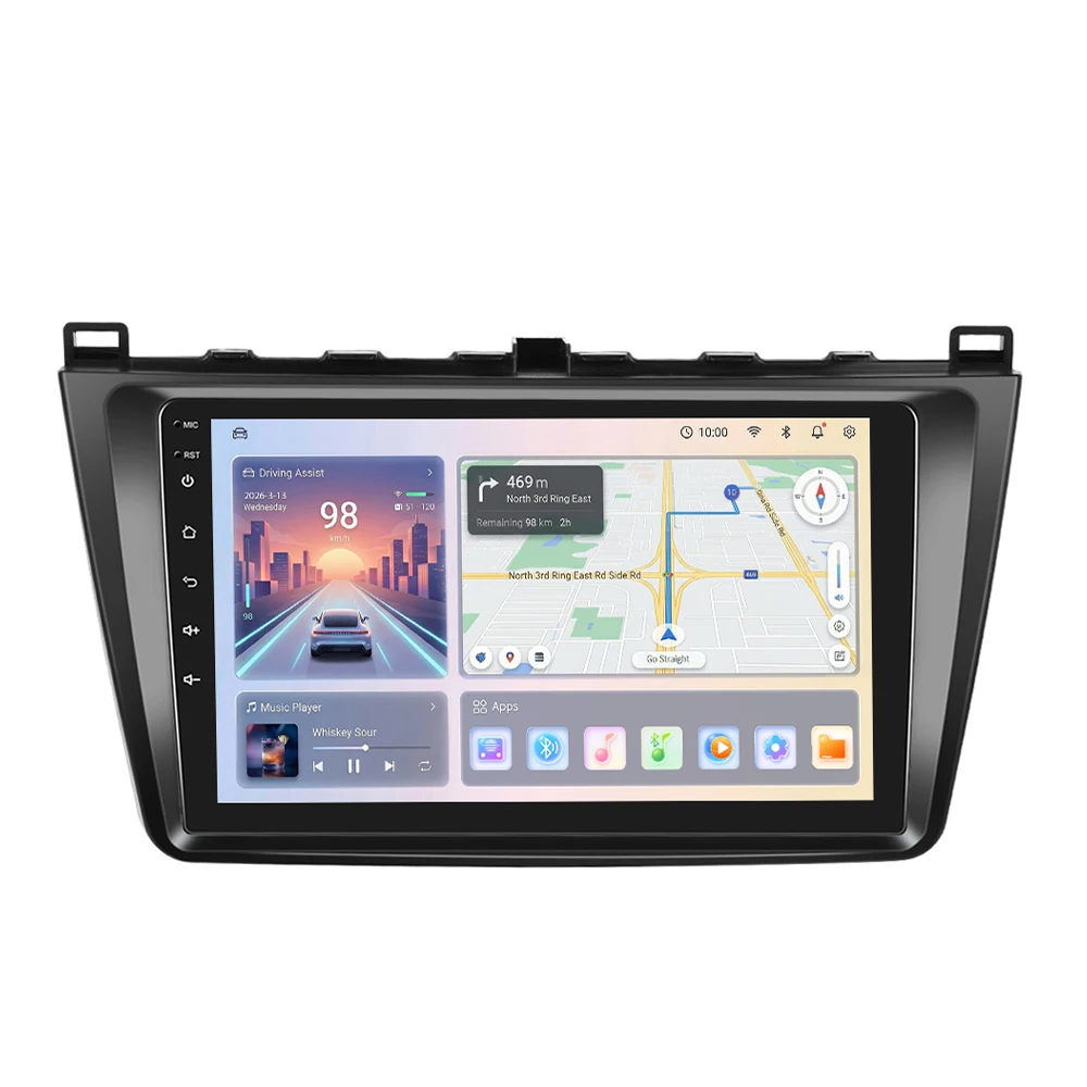Podofo Android Autoradio für Mazda 6 Rui Wing 2015-2019, kabelloses CarPlay, GPS, WLAN, FM/RDS, 2-DIN-Einheit, EQ, BT, Autoradio
