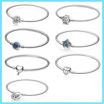 925 스털링 실버 가족 팔찌, 하트 모양 뱀 뼈 팔찌, DIY 액세서리, 비즈 전사 팔찌 와일드  Best5