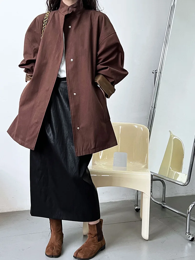 LANMREM Temperament Short Trench For Women Lapel Single Breasted Solid Color Pockets Design Coat 2026 Spring Autumn New 2Z2225 16 IMG_7890(20230920-152258).jpg