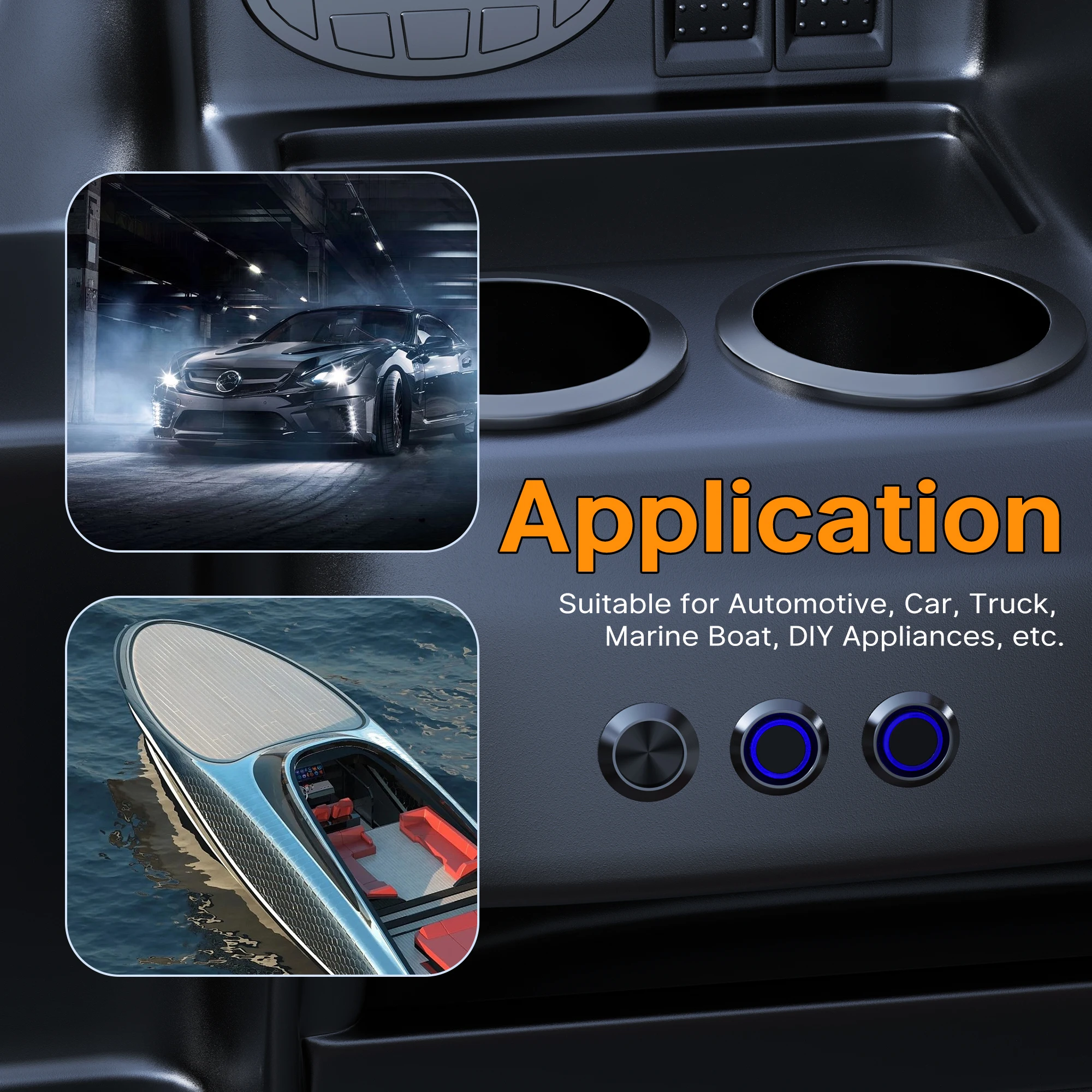 2PCS 16MM Momentary Push Button Switch 12V 5A Screw Terminals Waterproof Black Shell 3A 250V Waterproof Metal Momentary Switch