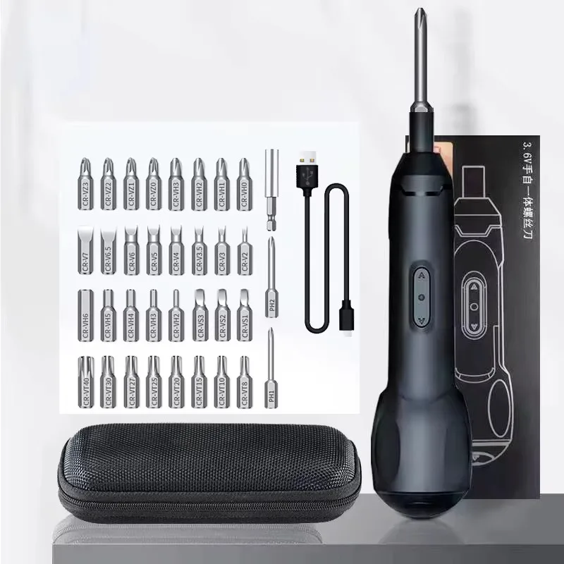 3.7V electric screwdriver small mini rechargeable hand self integrated screwdriver lithium battery precision electric batch set
