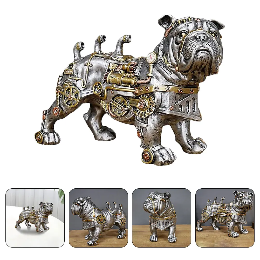 

Indoor Mechanical Dog Ornaments Man Puppy Shaped Resin Figurine Desktop Adornment