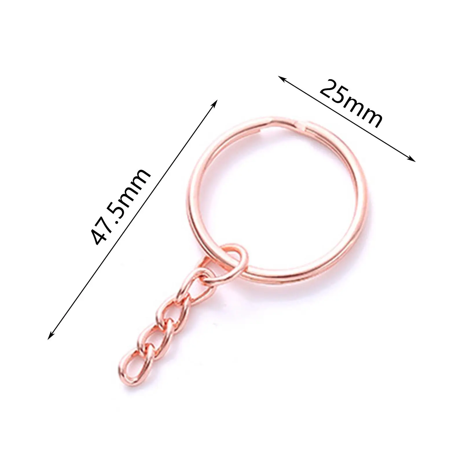 50Pcs 1" 25mm Key Chain Rings Set, Keychain Rings with Chain and Jump Rings Bulk for Jewelry Findings Making