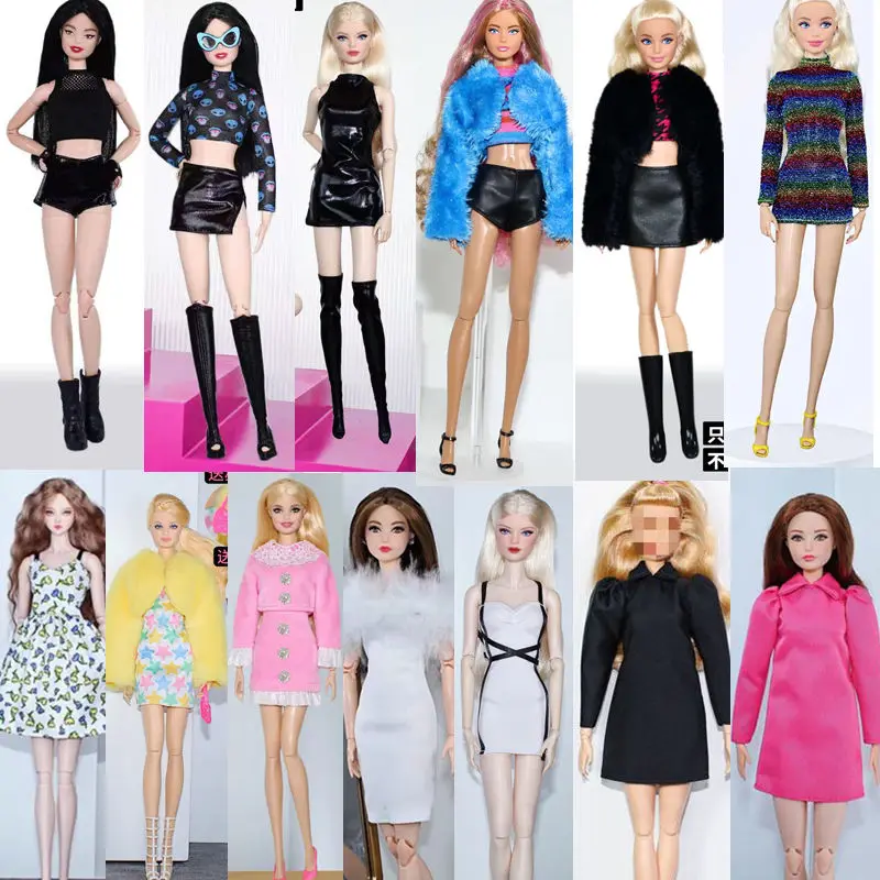 1/6 conjunto de roupas de boneca para barbie roupas para boneca barbie vestido fr/st camiseta regata saia calças 11.5 "bonecas acessórios brinquedos