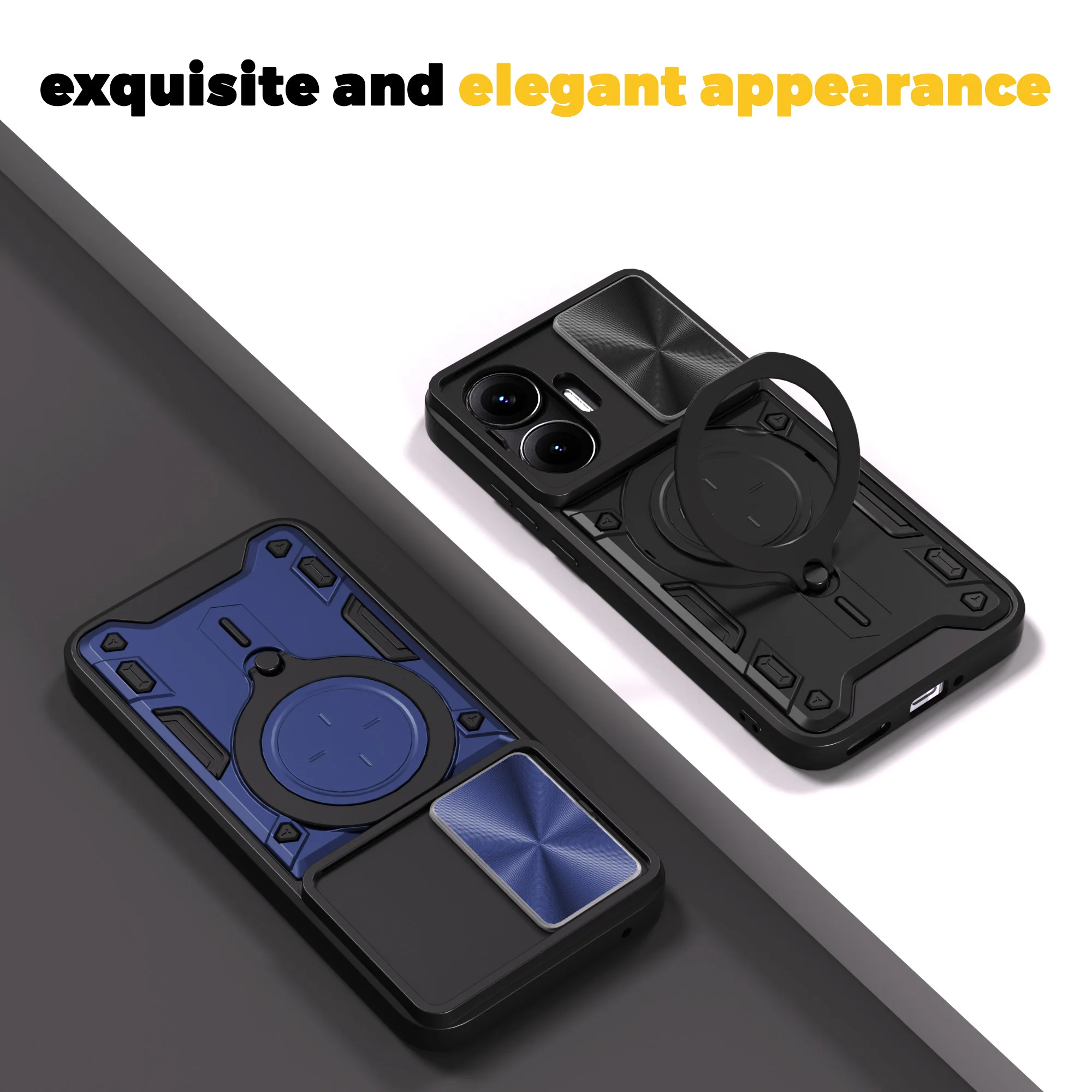 ヘビーデューティ保護カバーシャオ mi ポコ F7 5 グラムケースリングスタンドホルダーレンズ保護 Fundas Coque Capa