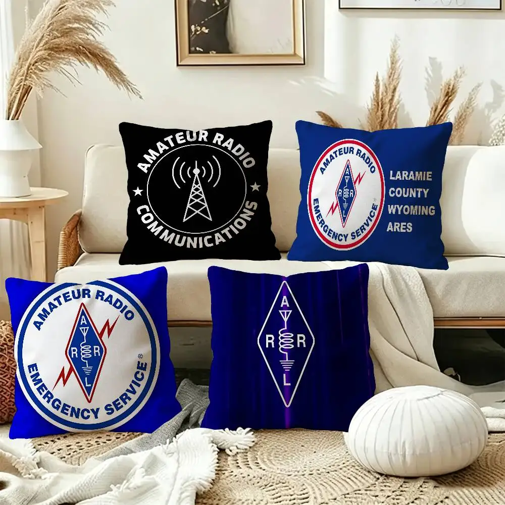 Licensed H-Ham Retro Radio Pillow Gift Home Office Decoration Bedroom Sofa Car Cushion Cover case 45x45