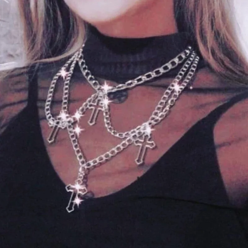Cross Necklace for Women Stackable Stacked Stacking Layering Layered Necklaces Gold Necklace Cross Pendant Diamond Jewelry Gift