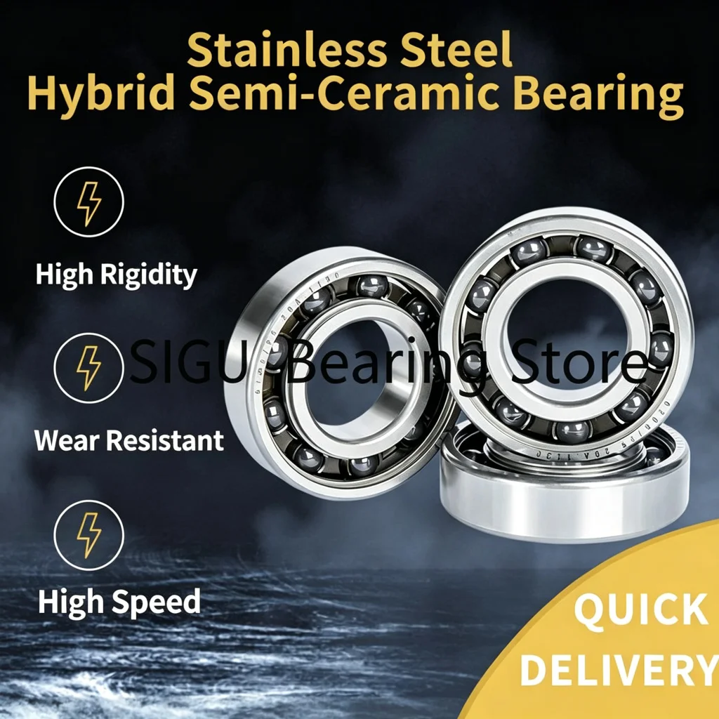 Thin-Wall Stainless Steel Hybrid Semi-Ceramic Bearing 6800 6801 6802 6803 6804 6805-2RS