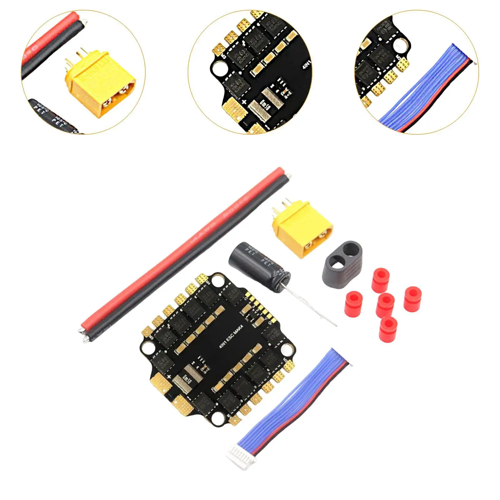 4in1 ESC Board Accessories RC Cars DIY Compact Sturdy RC Accessories for 45A 60A FPV Drone Electric Speed Controller Replacement