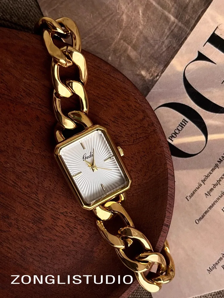Women Quartz Watch Luxury Square Gold Rectangle Sliver Clock Reloj Ladies Stainless Steel Bangle Bracelet Style Wristwatch