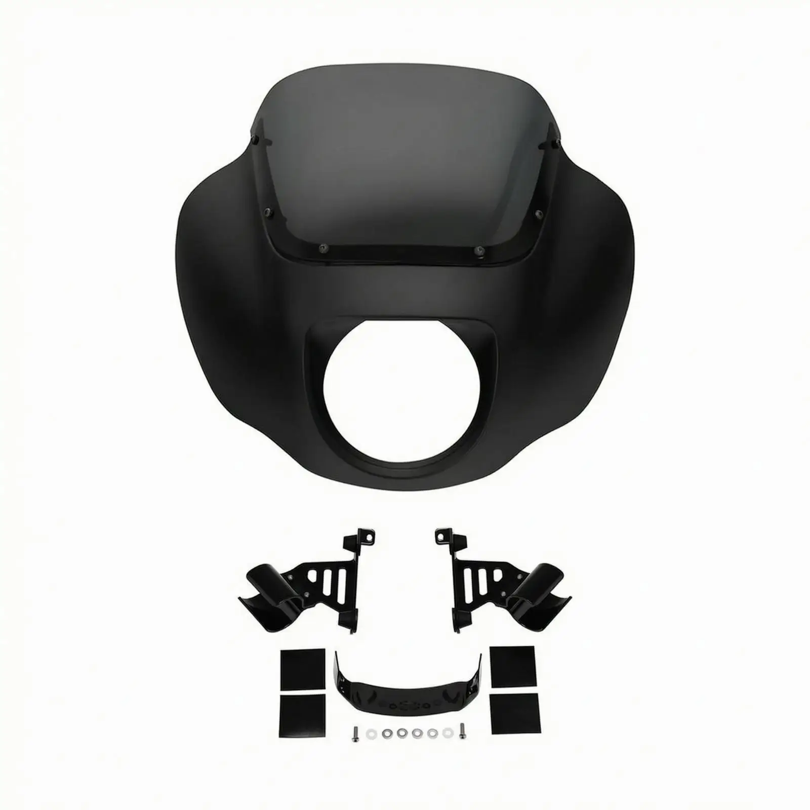 Cruiser Motorcycle Fairing Kit Plastic Metal with Lower Trim and Fasteners for Round Headlight Aero Profile