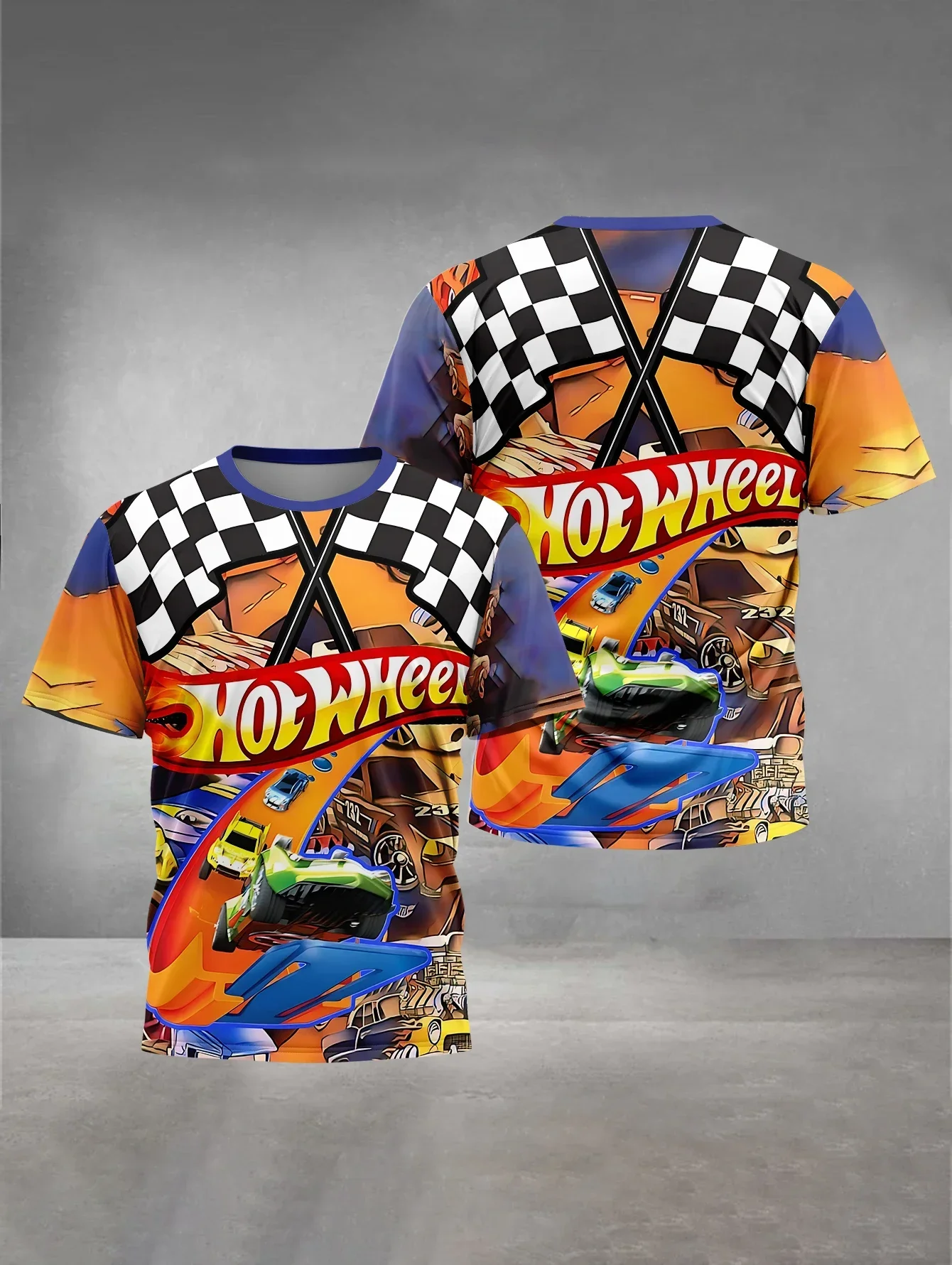 

Летние топы для родителей и детей Hot Wheels с 3D принтом, спортивная быстросохнущая дышащая мужская футболка, униформа для гонок на мотоциклах